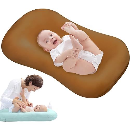Baby Lounger Pillow for Newborn, Snuggle Organic Lounger for Baby, Soft Cotton Breathable Baby Nest Sleeper (Brown,85x45cm/33.5x17.7in)