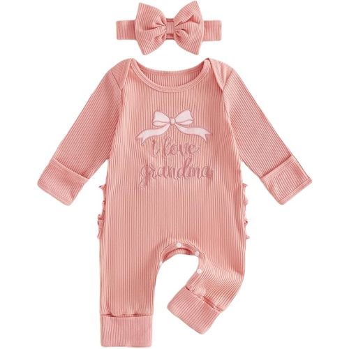 Mothers Day Outfit Baby Girl Romper I Love Mom Jumpsuit Newborn Preemie Hospital Coming Home Clothes