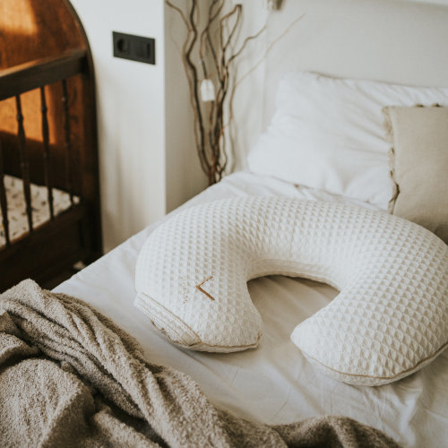 Waffle Cotton Nursing Pillow Cover • Organic Baby Feeding Support