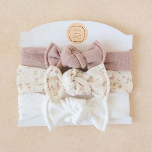 Baby Girl Headwrap Bow Bundle  • Lilou • Handmade Hair Accessory