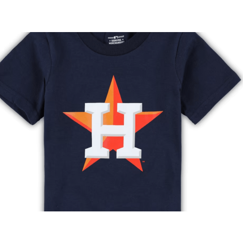 Infant Houston Astros Navy Team Crew Primary Logo T-Shirt
