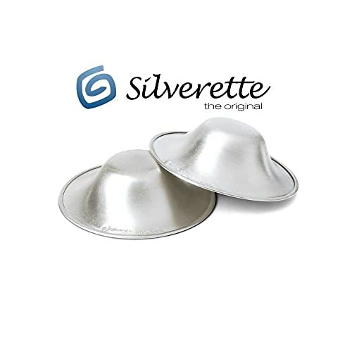 The Original Silverette Silver Nursing Cups - Soothe and Protect Your Nursing Nipples -Made in Italy (Regular Pair)