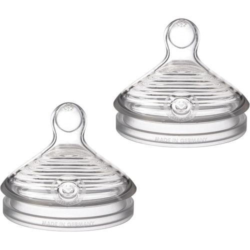 NUK Simply Natural Baby Bottle Nipples - Slow Flow, Silicone, Extra Soft, Anti-Colic Air System, BPA-Free, Pack of 2