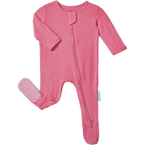 PurComfy Baby Zipper Footie Pajamas, Supersoft Bamboo Rayon Baby Footed Pjs Boy Girl 0-3-6-9-18-24 Month Coverall Sleepers