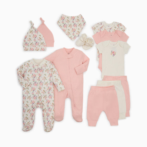 Newborn Essentials Organic Cotton 12-Piece Gift Set - Girl Print