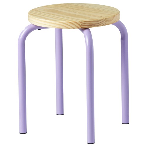 DOMSTEN Stool - lilac/pine