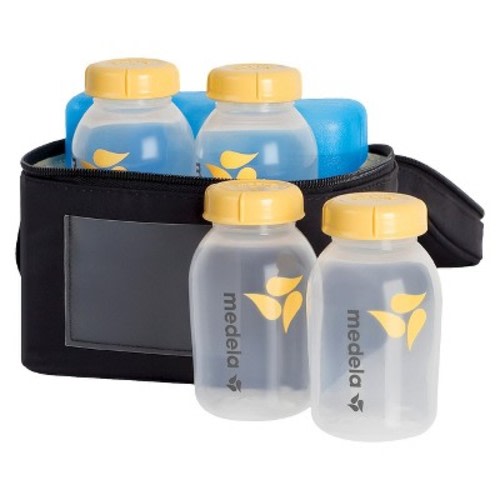 Medela Breast Milk Cooler Set with 4 Bottles & Lids, Cooler and Ice Pack