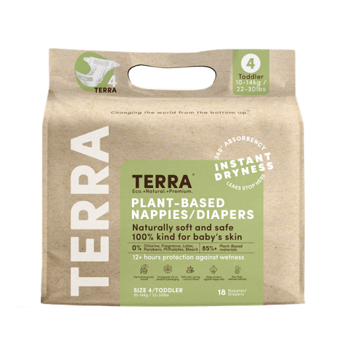 Size 4 Diapers Non-Toxic Diapers | TERRA Plant-Based Diapers