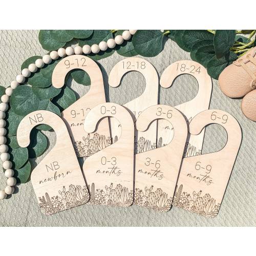 Cactus Nursery, Baby Closet Dividers, Closet Divider, Wooden Closet Divider, Baby Shower Gift, Baby Clothes Organizer