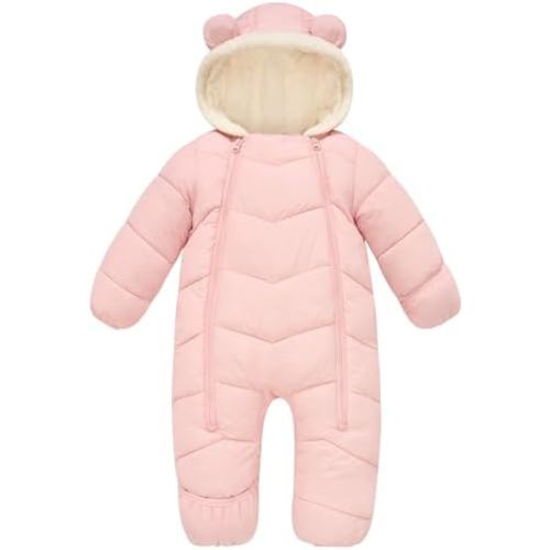 uideazone Baby Boys Girl Snowsuit Toddler Winter Coat Clothes 3-24M Infant Hooded Jumpsuit Newborn Romer Puffer
