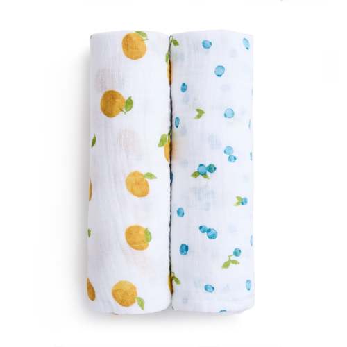 aden + anais Organic Cotton Muslin Swaddles 2 Pack in Fresh Fruit | aden + anais
