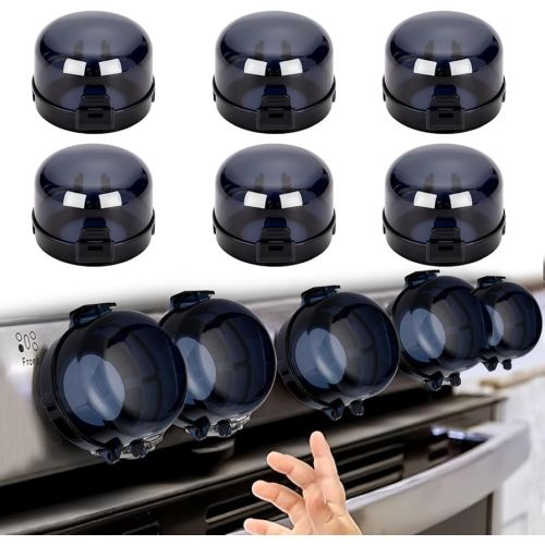 6PCS Baby Child Proof Stove Knob Safety Covers, Gas Stove Knob Locks Covers, Oven Knob Covers for Child Safety, Knob Locks Covers for Stove Handle Oven Gas Burners for Kids and Pets(L)