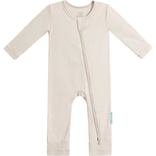 PurComfy Baby Long Sleeve Romper Jumpsuit, Premium Soft Bamboo Rayon One Piece Pajamas Boy Girl 2-Way Zipper Coverall Sleeper 3-6 Month