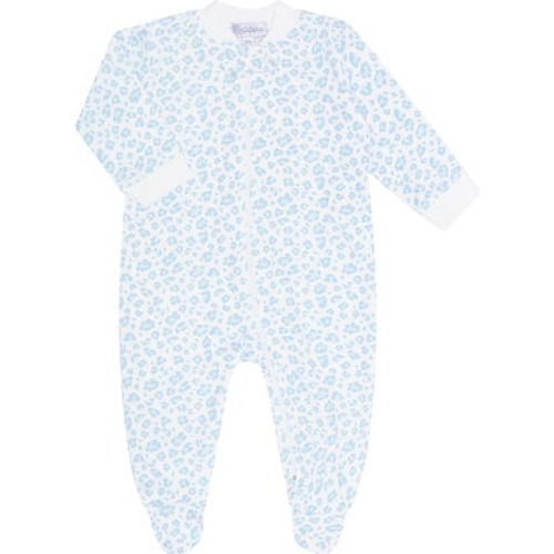 Blue Cheetah Print Zipper Footie - Baby, 3-6M