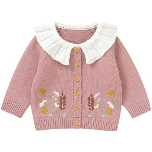 Baby Girl Cardigan Valentines Day Knit Sweater Love Heart Chunky Coat Knitwear Toddler Fall Winter Clothes