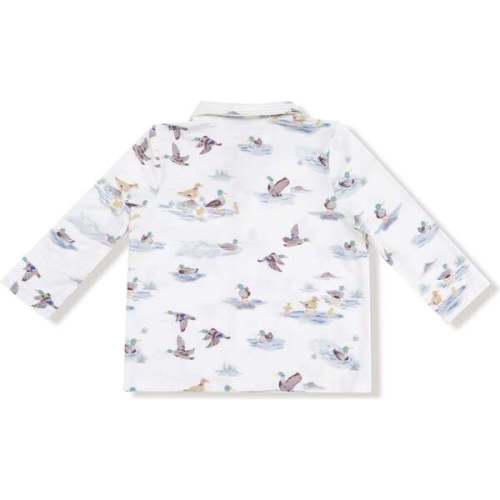 Long Sleeve Polo Shirt with Bamboo Jogger Migrating Mallards - Angel Dear | Maisonette