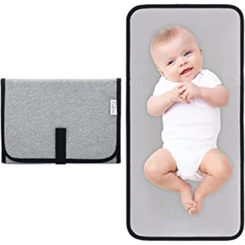 Baby Changing Pad, Portable Diaper Changing Pads for Newborn Girl & boy – Waterproof Travel Changing Station- Gift by Comfy Cubs (Grey, Compact)