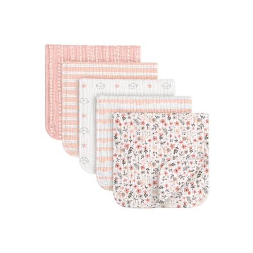 5-Pack Lyra Muslin Burp Cloths