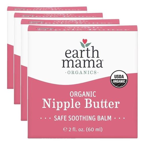 Earth Mama Organic Nipple Butter - 2 fl oz - Lanolin-Free Nipple Cream - Safe, Soothing Balm for Breastfeeding - Postpartum Essentials for Nursing