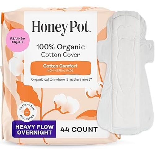 The Honey Pot Company - Cotton Comfort - Heavy Flow Overnight Pads