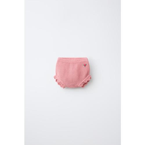 FLORAL EMBROIDERED KNIT PANTIES - Light pink | ZARA United States