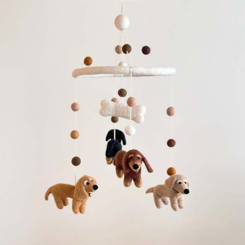 Felt Dachshund Dog Baby Mobile