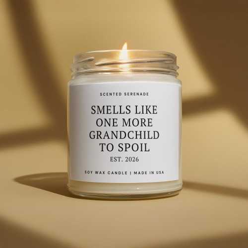 Grandparents Pregnancy Announcement Candle, Going To Be Grandparents Again, One More Grandchild to Spoil