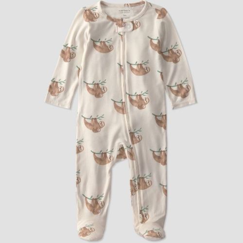 Carter's Just One You® Baby Boys' Sloth Comfy Soft Long Sleeve Sleep N' Play - Ivory 3M