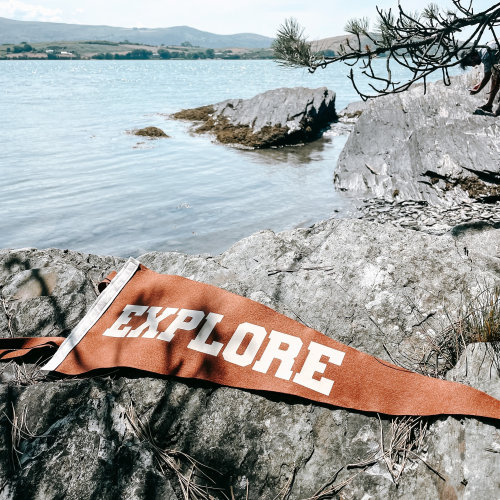 Explore Felt Pennant Flag: Travel and Adventure Wall Decor