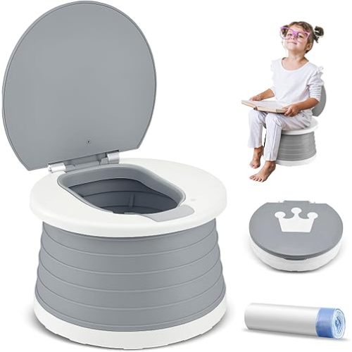 Portable Potty for Toddler Travel Foldable Potty Seat for Toddler Training Toilet for Kids Boys Girls Car On The Go Potty Travel Toilet Chair for Camping Park Indoor/Outdoor