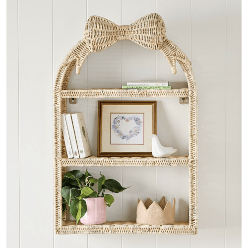 Pottery Barn Kids Rattan Bow Tiered Shelf