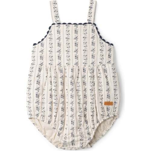 Stripe Quilted Floral Romper Vanilla - Charlotte & George | Maisonette