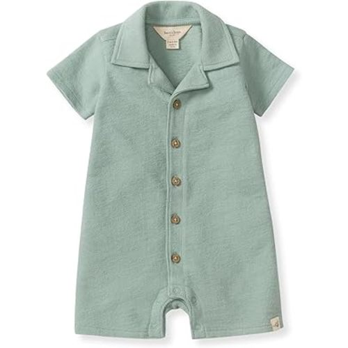 Burt's Bees Baby baby-boys Polo Rompers, 100% Organic Cotton One-piece Coverall and Layette Set