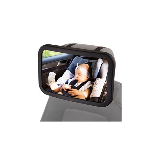 Lusso Gear Baby Backseat Car Mirror for Rear Facing Car Seats, Extra Wide, Stable and Shatterproof, Color: Black