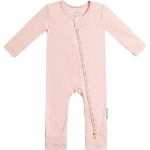 PurComfy Baby Long Sleeve Romper Jumpsuit, Premium Soft Rayon One Piece Pajamas Boy Girl 2-Way Zipper Coverall Sleeper