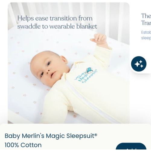 Cream Baby Merlin’s Magic Sleepsuit | Soft 100% Cotton Infant Sleepsuit