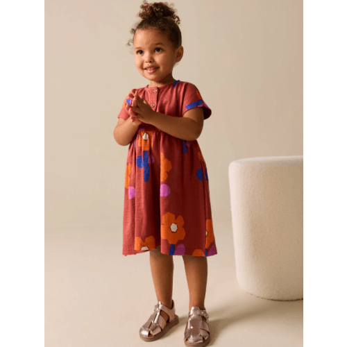 Retro Orange Jersey Dress (3mths-7yrs)