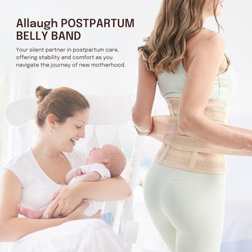 Allaugh Postpartum Belly Band for Women: Abdominal Binder Post Surgery, C Section Waist Trainer for Wife, Hysterectomy Belly Band for Secure Abdominal Support, Healing Recovery Compression