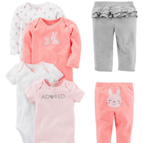 Simple Joys by Carter's baby-girls 6-piece Bodysuits (Short and Long Sleeve) and Pants Set