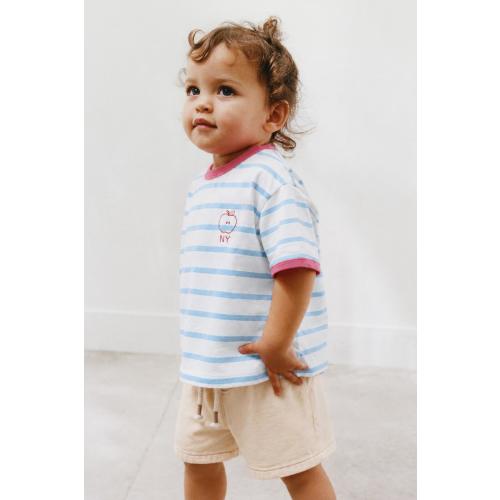 APPLE STRIPED T-SHIRT - Bluish | ZARA United States