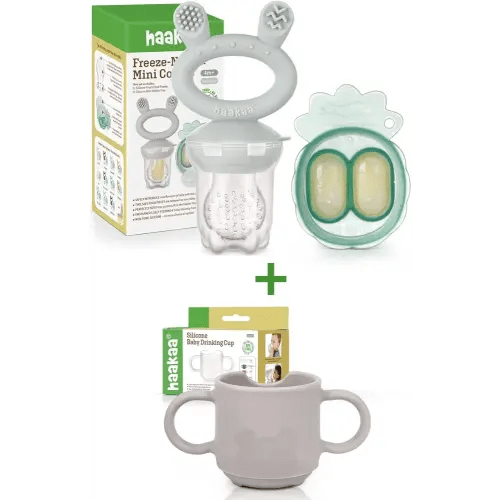 Haakaa Silicone Baby Fruit Food Feeder & Toddler Cup Combo