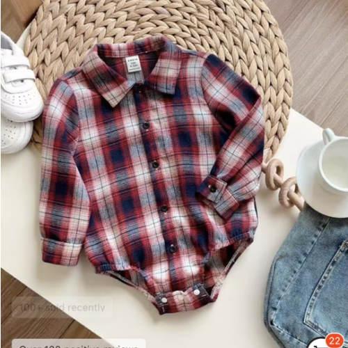 3-6M Baby Boy Gentleman Style Long Sleeve All-In-One Bodysuit,Soft & Comfortable Red Plaid,Autumn,Casual,Matching Family Birthday Party Christmas Outfits | SHEIN USA