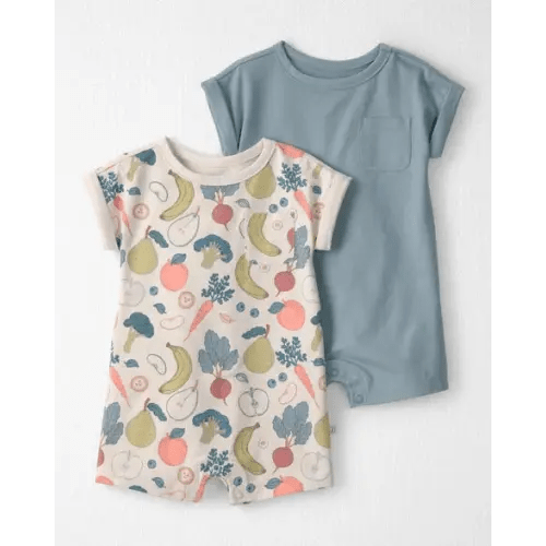 Baby 2-Pack Organic Cotton Rompers in Veggie Fruit Print - Little Planet | Carter's