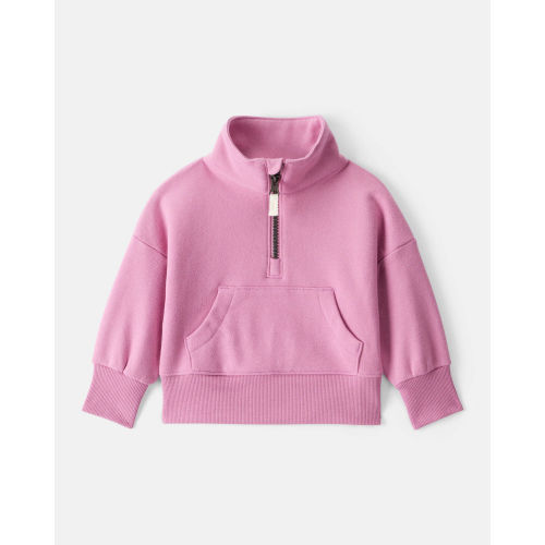 Baby Girl DayDream Fleece Long-Sleeve Quarter-Zip Pullover Sweatshirt - Pink - Carter's | Carter's
