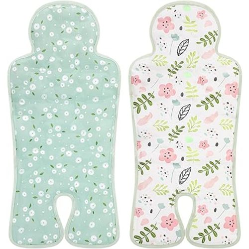 Pinkunn 2 Pcs Gel Car Seat Cooling Pad for Baby Summer Breathable Ice Cushion Multifunctional Ice Stroller Cooler Mat for Stroller Baby Dining Chair Child Safety Seat(Mixed Color,Floral)