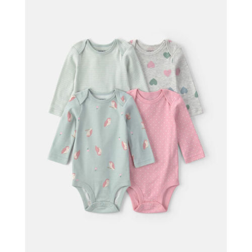 Baby Girl 4-Pack Owl Long-Sleeve Multipack Bodysuits | Carter's