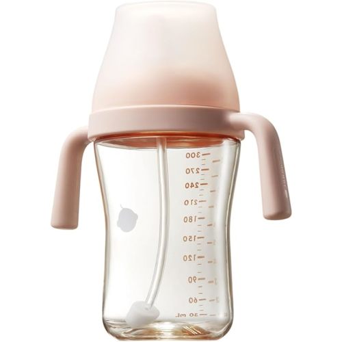 bc babycare Sippy Cup Learner for 6+ Month Old with Nipples & Handles, Spill Proof Sippy Cup, Weighted Straw Toddler Cups, Anti-Choking Baby Cups 1 Pack,Pink