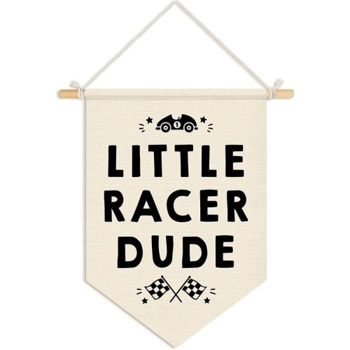 Little Racer Dude Banner,Playroom Decor,Race Car Room Decor for Boys