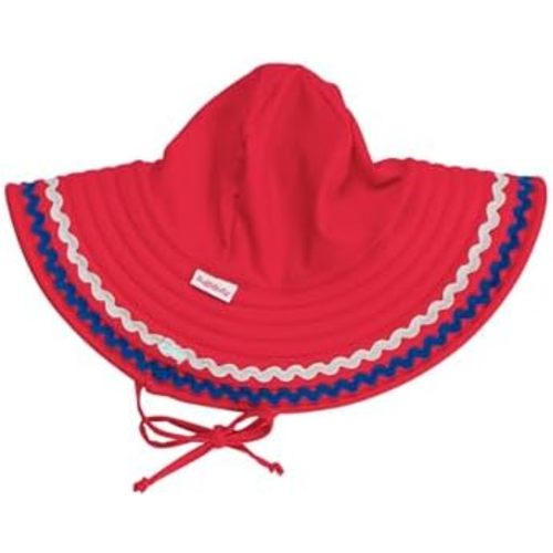 RuffleButts® Baby/Toddler Girls UPF 50+ Sun Protective Wide Brim Swimwear Sun Hat