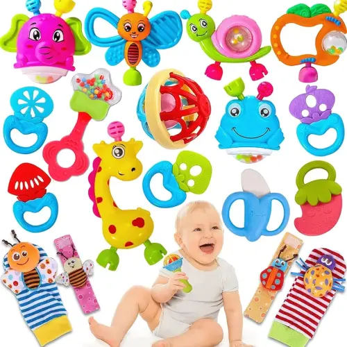 AZEN 18Pcs Baby Toys, Baby Rattle, Newborn Infant Toys